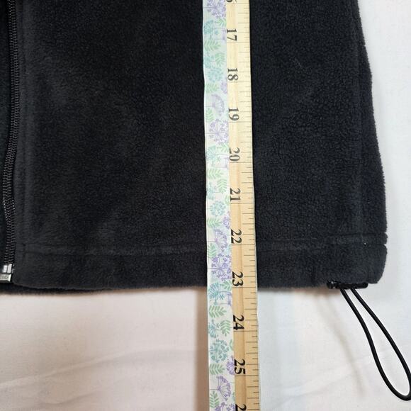 Columbia Fleece Sweater Womens Medium Black Full Zip Pockets Jacket Mock Neck - Picture 9 of 9